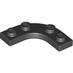 68568-11 Platte plaat 3x3 afgertond met uitsnede 2x2 afgerond zwart NIEUW *5G0000