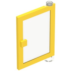 73435c01-3G Deur 1x4x5 rechts met transparant glas geel gebruikt *1C032
