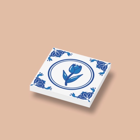 CUS3039 Tegel 2x2 Delfts Blauw - Tulp wit NIEUW *0A000