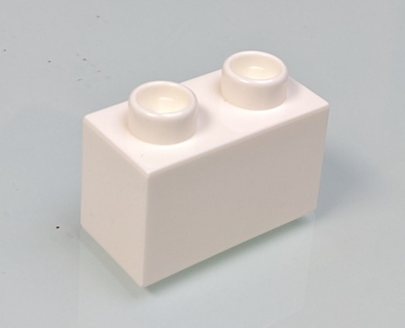 HU2NOP-1 COMPATIBEL met DUPLO steen 1x2 (Hubelino) wit NIEUW *