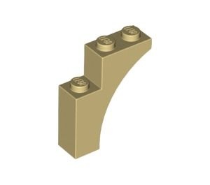 13965-2 Steen, halve boog 1x3x3 (hoger model) (trapsgewijs) crème NIEUW *1B377