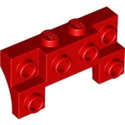 14520-5 Steen aangepast 1x4x1 2/3 met zijbogen DUN rood NIEUW *0W21