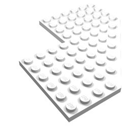 2401-1G Platte plaat 10x10 zonder hoek en 4x4 uitsnede wit gebruikt *3D0000