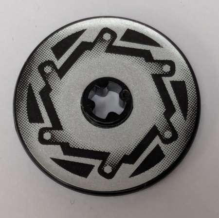 2958pb040-11G Technic Disk 3x3 met asgat achthoek, Set 8355 (Sticker) zwart gebruikt *5S013