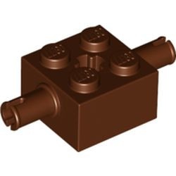30000-88 Steen 2x2 met beide zijden pin en asgat bruin, roodachtig NIEUW *