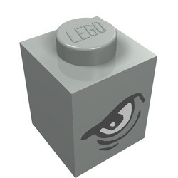 3005pb001-9G Steen 1x1 oog links lichtgrijs (klassiek) gebruikt *5V01-10