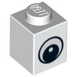 3005pb011-1G Steen 1x1 oog met pupil wit gebruikt *5V01-03