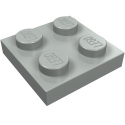 3022-9G Platte plaat 2x2 lichtgrijs (klassiek) gebruikt *1B362