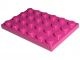 3032-71G Platte plaat 4x6 magenta gebruikt *1A038