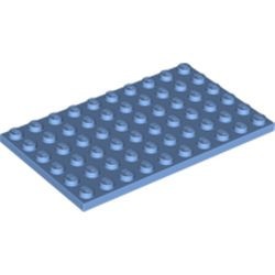 3033-42G Platte plaat 6x10 blauw, midden gebruikt *1A044