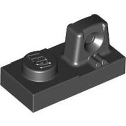 30383-11G Scharnierplaat 1x2- 1 houder bovenop zwart gebruikt *1B332