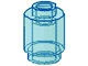 3062b-15 Steen 1x1 rond- met inkeping onder, open nop transparant lichtblauw NIEUW *1B077
