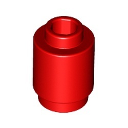 3062b-5 Steen 1x1 rond- met inkeping onder, open nop rood NIEUW *1B076