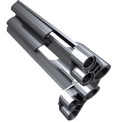 32189-67 Technic, Sierpaneel # 4 Large Long, Large Holes, Sode B zilver, metallic NIEUW *4T071
