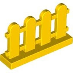 33303-3G Hek met verticale planken 1x4x2 geel gebruikt *1C027