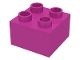 3437-47 DUPLO steen 2x2 (LET OP: DUPLO IS VRIJWEL ALTIJD PAKKETPOST) roze, donker NIEUW *