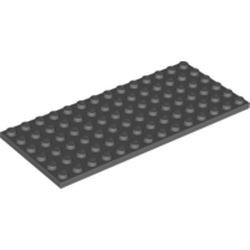 3456-85G Platte plaat 6x14 grijs, donker (blauwachtig) gebruikt *1A046