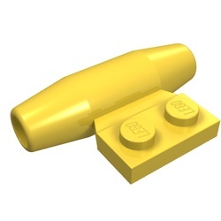 3475-3G Motor met zijplaat 1x2 geel gebruikt *1D039