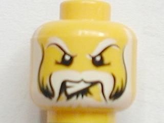3626pb0239-3 H3-01 Man, witte snor, oplopende wenkbrauwen, witte baard (Viking) geel NIEUW *0B0000