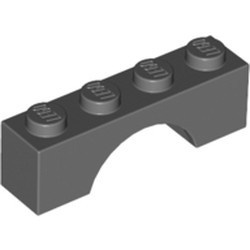 3659-85G Steen, boog 1x4x1 hoog grijs, donker (blauwachtig) gebruikt *1D051
