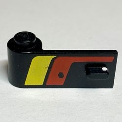 3822p03-11G Autodeur 1x3x1 rode en gele strepen, links zwart gebruikt *5S025