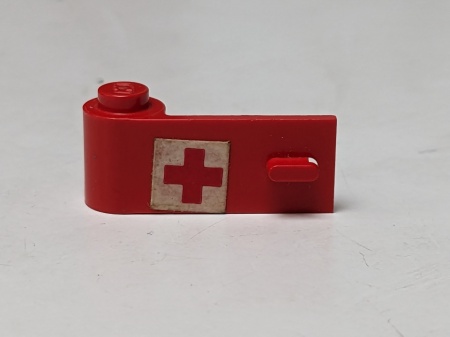 3822pb007-5G Autodeur 1x3x1 met rood kruis op witte achtergrond (Sticker), links rood gebruikt *5S032