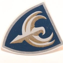 3846pb017-99G Schild driehoek met havik motief grijs, zeer licht (blauwachtig) gebruikt *0L0000