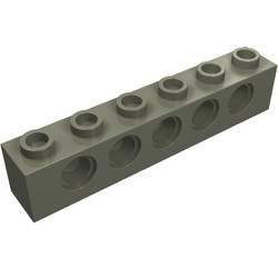 3894-10G Technic, steen 1x6 met 5 gaten donker, grijs (klassiek) gebruikt *1D056