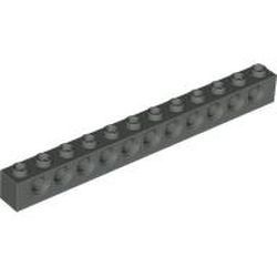 3895-10G Technic, steen 1x12 met 11 gaten donker, grijs (klassiek) gebruikt *1D057