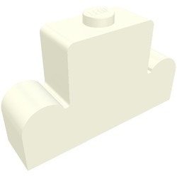 4088-1G Steen 1x4x2 centrale nop (gewelfd zijkant) wit gebruikt *