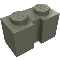 4216-10G Steen 1x2 met sleuf donker, grijs (klassiek) gebruikt *1L040