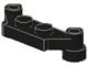 4590-11G Platte plaat 1x4 offset (plaat 2 x1+gaten links en rechts) zwart gebruikt *1D012