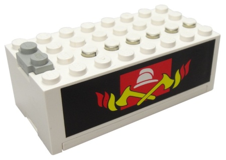 4760pb04-1G Batterijbox 9 volt klein compleet brandweer sticker wit gebruikt *