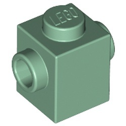 47905-48 Steen 1x1 noppen 2 zijden tegenover elkaar groen, zandkleurig NIEUW *1B035