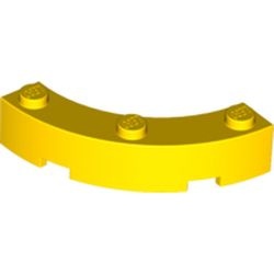 48092-3 Steen 4x4 gebogen (Dubbele macaroni) geel NIEUW *1B066