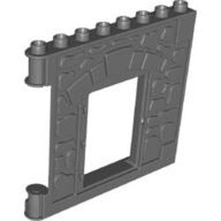 51695-85G DUPLO muur 1x8x6 met scharnier en deuropening grijs, donker (blauwachtig) gebruikt *