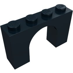 6182-11G Steen, boog 1x4x2 hoog zwart gebruikt *1D051