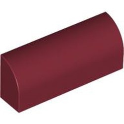 6191-59G Steen, 1x4x 1 1/3 met afgeronde top, geen noppen rood, donker gebruikt *1R030
