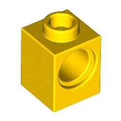 6541-3 Technic, steen 1x1 met PINgat geel NIEUW *1B011