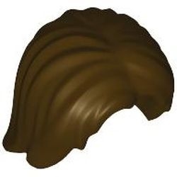 88283-120 Haar, halflang en warrig met middenscheiding bruin, donker NIEUW *0L0000