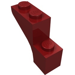 88292-59 Steen, halve boog 1x3x2 (trapsgewijs) rood, donker NIEUW *1B376