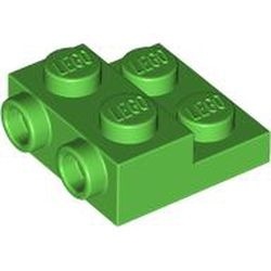 99206-36 Platte plaat 2x2x2/3 met 2 noppen zijkant (of variant 4304) groen, helder NIEUW *1B327