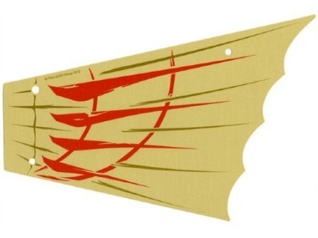 sailbb56-2 Zeil 28x18 met rood en donkercreme patroon LINKS crème NIEUW *5D000
