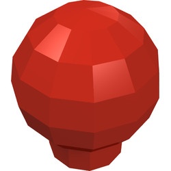 x12-5 Steen 1x1 rond- zonder inkeping onder (classic) rood gebruikt *0D001