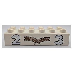 2300pb002-1G DUPLO steen 2x2 nummers 2 en 3 wit gebruikt *