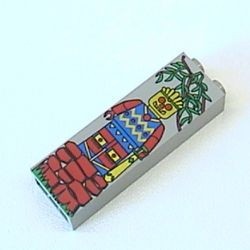 2454px6-9G Steen 1x2x5 met Jungle motief lichtgrijs (klassiek) gebruikt *5K0000