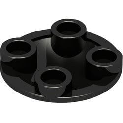 2654-11G Platte plaat 2x2 rond afgeronde bodem zwart gebruikt *1B336