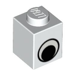 3005pe1-1G Steen 1x1 oog (rond) wit gebruikt *5V01-03