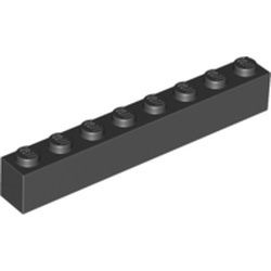 3008-11G Steen 1x8 zwart gebruikt *1A029