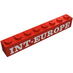 3008pb036-5G Steen 1x8 INT-EUROPE rood gebruikt *5V08-06